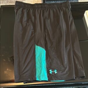 Under Armour Men's Black Shorts with Teal Accent